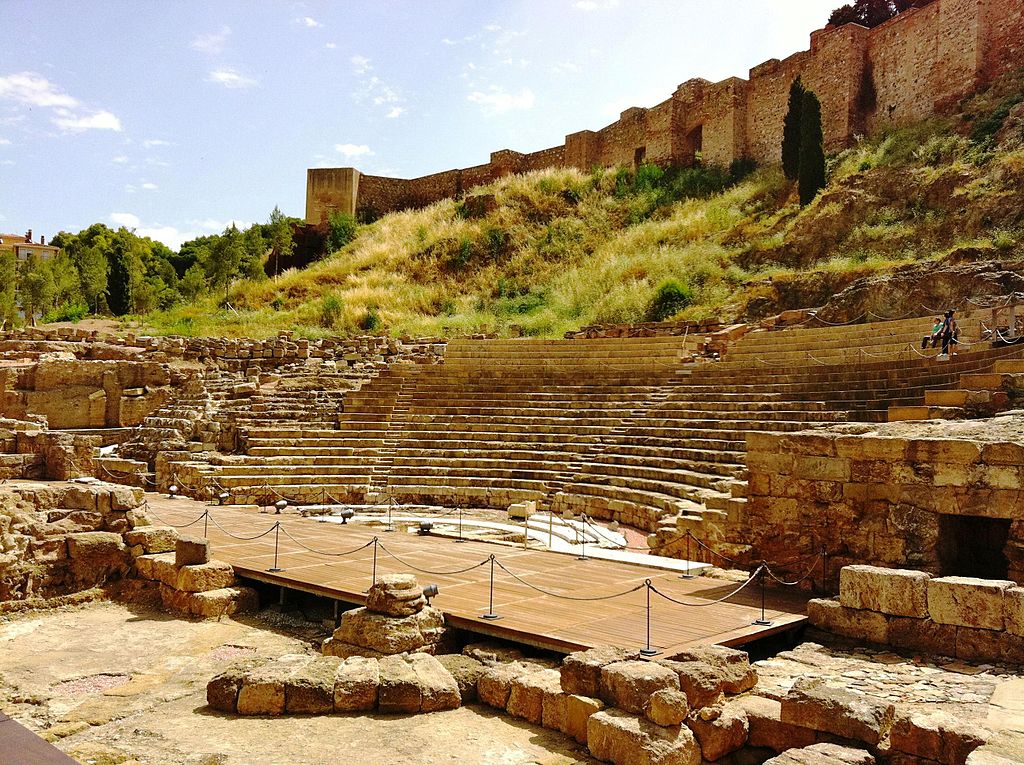 снимка на римския театър в Малага